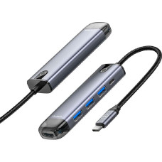 Купить Mcdodo HU-7750 5-в-1 концентратор USB-C Type-C на USB 3.0x3+адаптер HMDI+PD серый (CE)