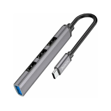 Купить USB-концентратор HOCO HB26 4 Гнезда PD, USB3.0, 3USB2.0, серый