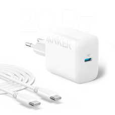 Купить Сетевое зарядное устройство + кабель Anker 312 (USB Type-C) 20W Белый