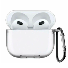 Купить Силиконовый чехол для AirPods 3 с карабином прозрачный